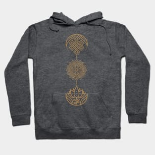 Spiritual Symbols Design - Mandala - Flower of Life - Unalome Hoodie